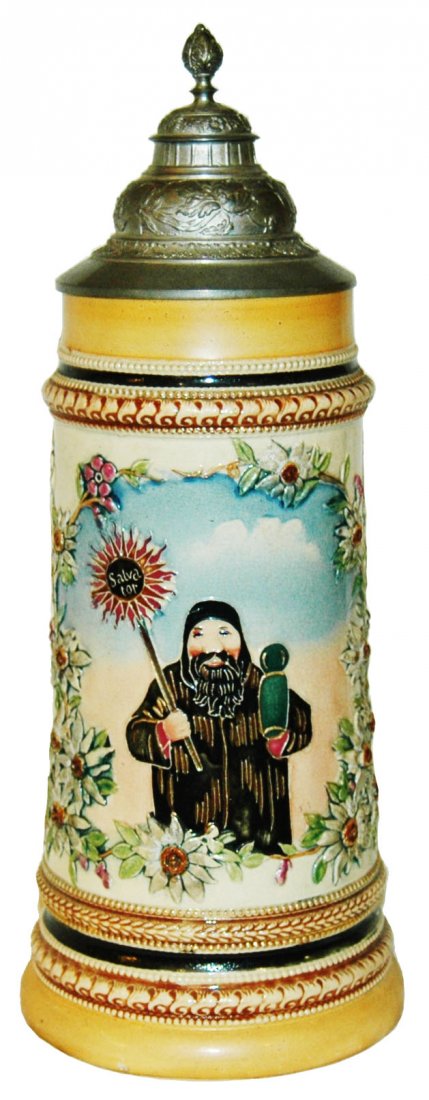 Diesinger 1L Monk Threaded Relief Stein (1 of 1)