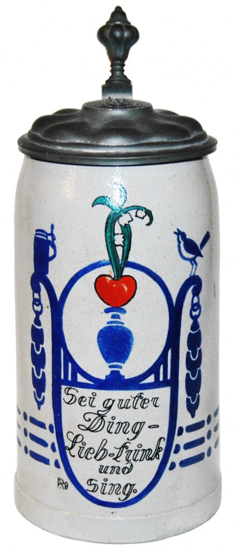 Franz Ringer 1L Floral & Verse Stoneware Stein (1 of 1)