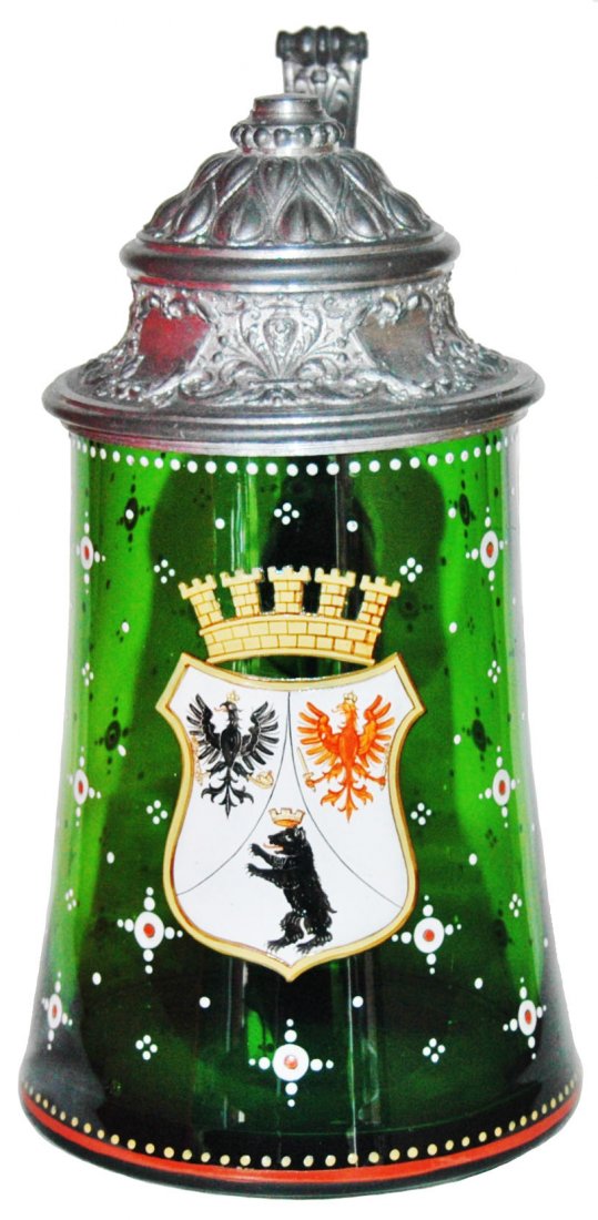 Heraldic Bear Shield & Crown Egermann Glass Stein (1 of 1)