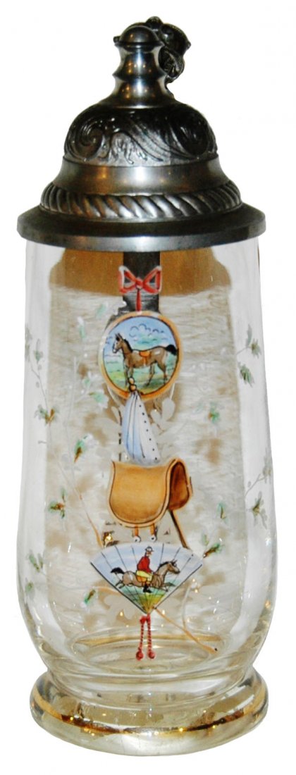 Occupational Jockey Horse Scenes Glass Stein (1 of 1)