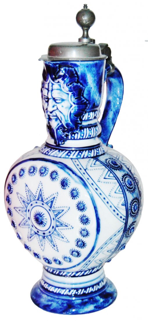 3L Blue KPM Bearded Spout Porcelain Stein (1 of 1)