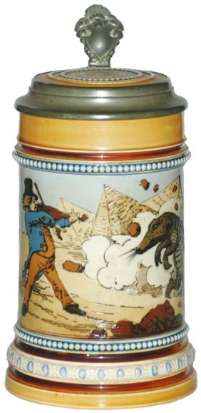 Violinist Alligator & Pyramids Mettlach Stein (1 of 1)