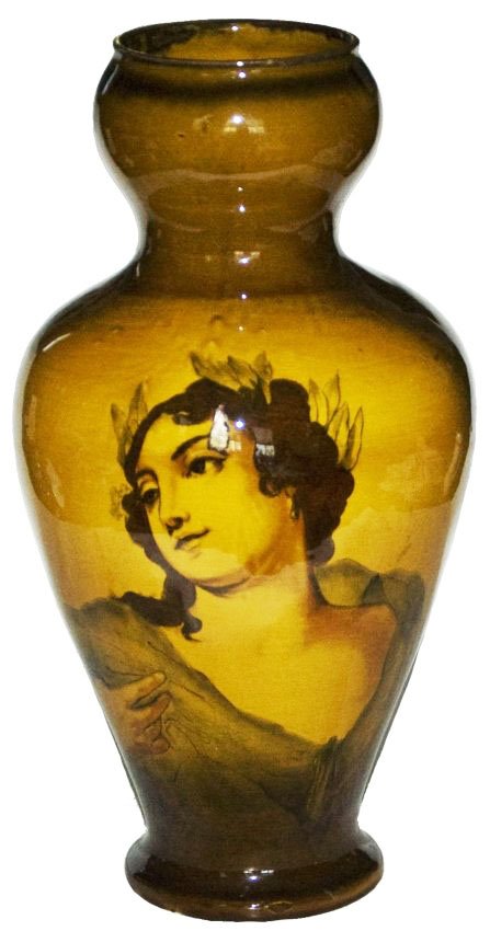 16" Mettlach Vase , Woman w Leaves in her Hair (1 of 1)