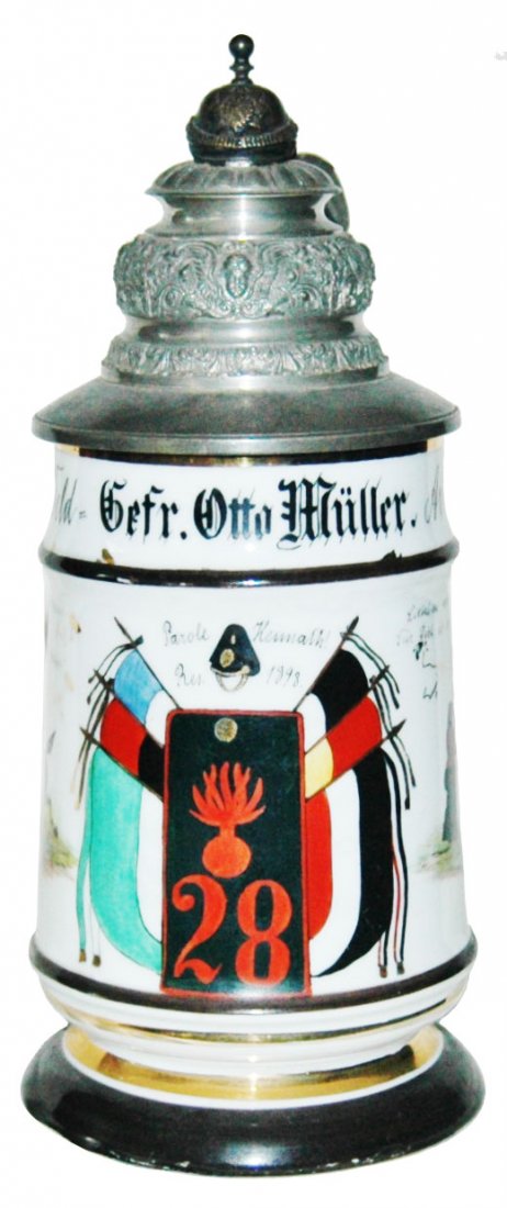 Feld Art No 28 Regimental Stein Helmet Finial (1 of 3)