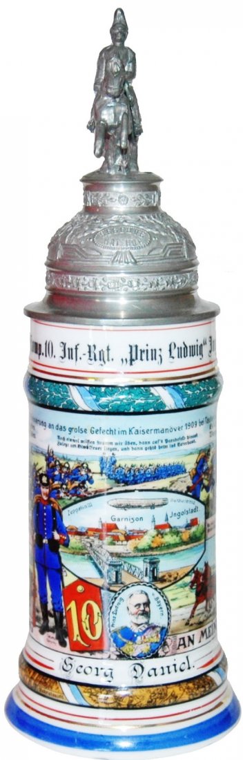 Regimental Stein Masch Gem Komp 10 Inft Ingolstadt (1 of 3)
