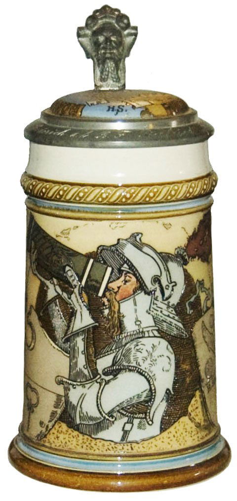 Schlitt Drinking Knight 3/10L Mettlach Stein (1 of 1)