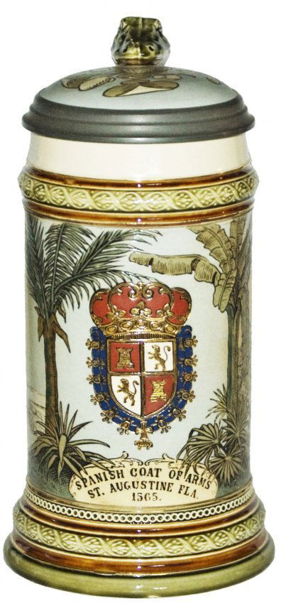 St Augustine Alligator Handle Mettlach Stein (1 of 1)