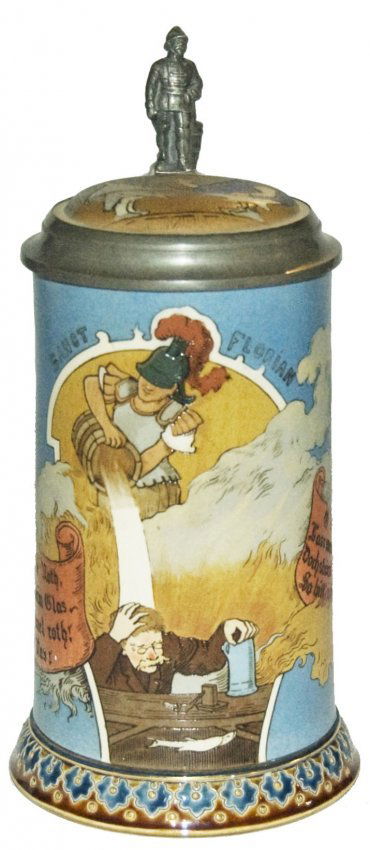 St Florian Schlitt Mettlach Stein w Inlay Lid (1 of 4)