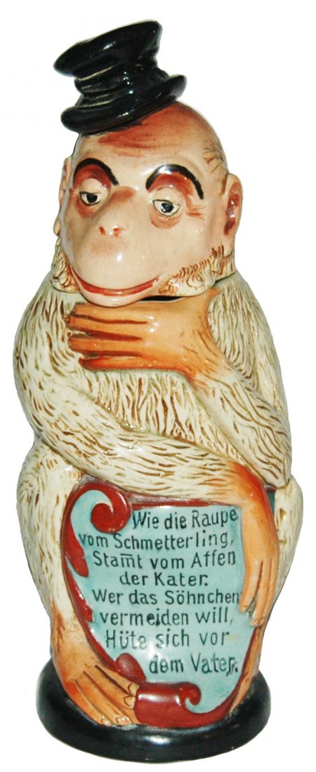 Monkey w Top Hat  & Verse Character Stein (1 of 1)