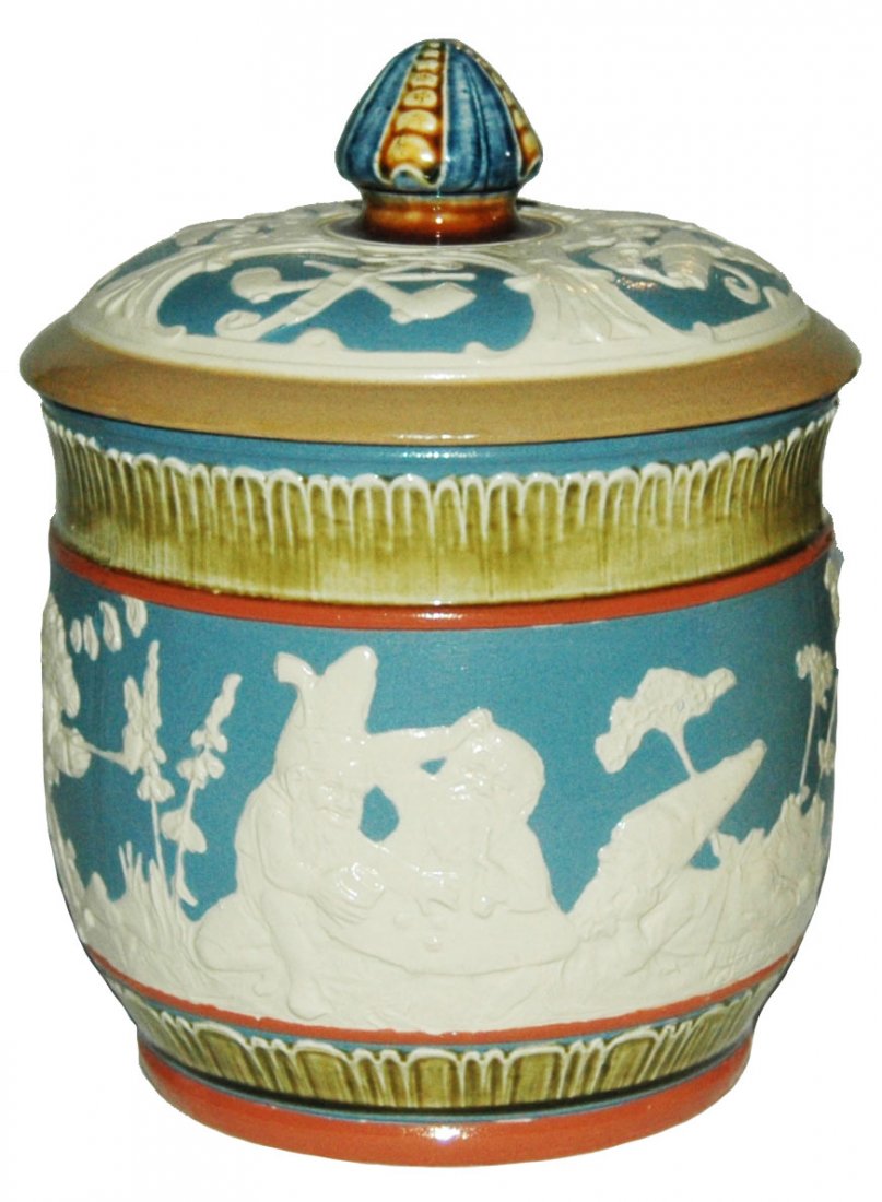 Mettlach Covered Bowl w Dwarfs Playing (1 of 1)