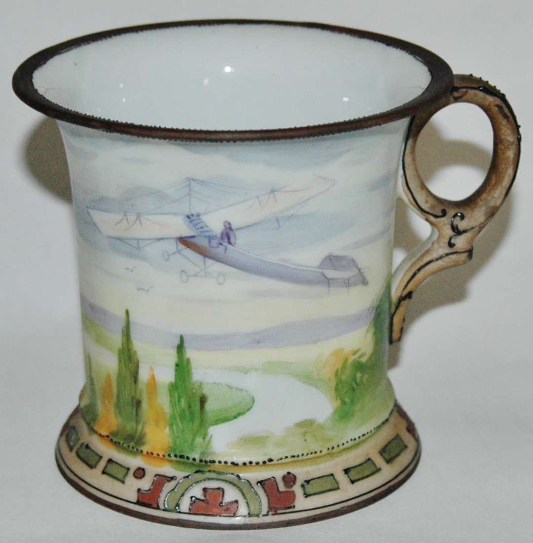 Nippon Japanese Early Shaving Mug with early airplane (1 of 2)