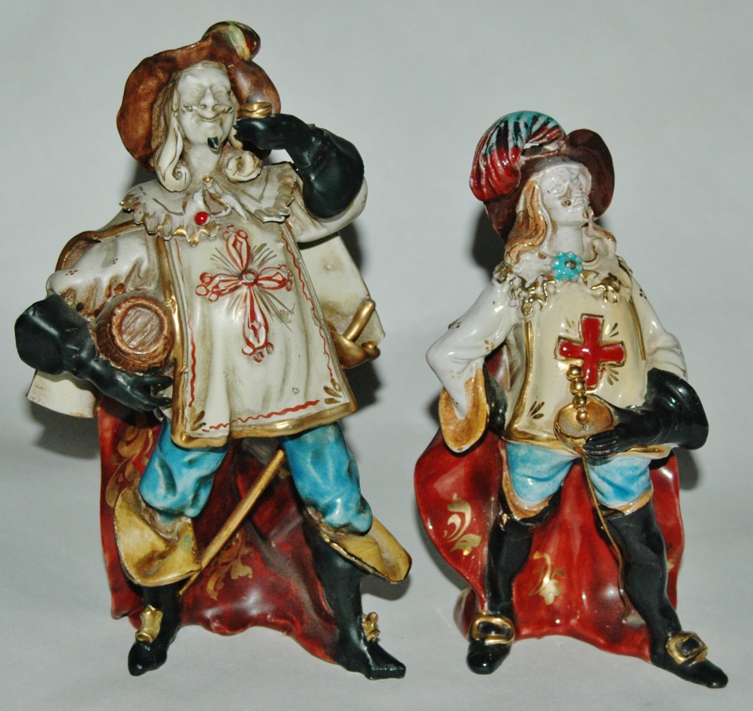 Pair Capo-di-Monte cavalier figures (1 of 1)