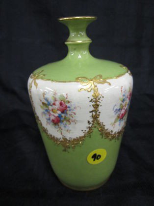 Excellent 7" Royal Bonn HP Bottle Vase with Gold Gu: Excellent condition, No Chips, Cracks, or repairs