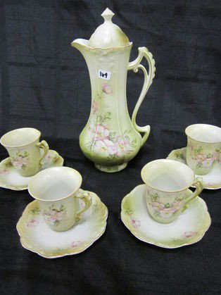 Excellent Signed Nippon 12" Chocolate Pot w/ 4 Cup: Excellent condition, No Chips, Cracks, or repairs