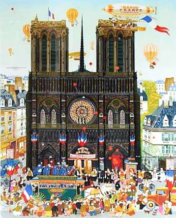 Yamagata "Notre Dame de Paris" Lithograph: Yamagata, Hiro (Japanese, 1938- ). "Notre Dame de Paris" Lithograph. Framed and matted. Signed and numbered 28/300. The print measures approximately 25" height by 20" width and the frame 40 1/2" heigh