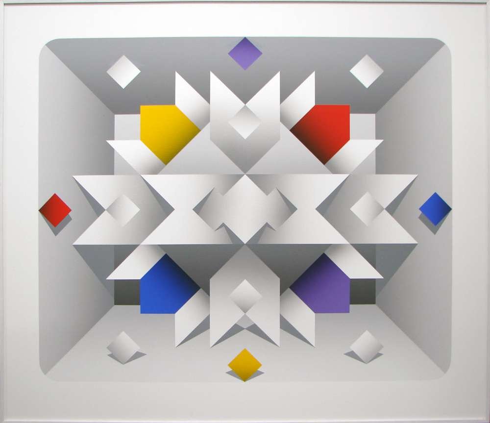 Marko Spalatin Oil Painting "Iridium": Spalatin, Marko (American, 1945 - ). "Iridium" Oil on canvas; Frame 48 1/2" height by 55 1/2" width. Signed and titled upon the back.