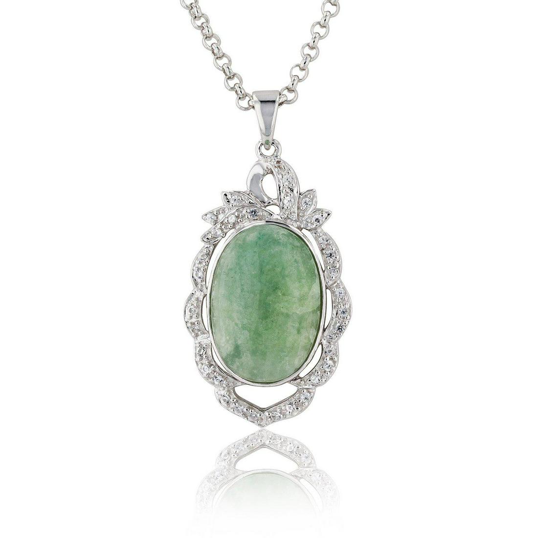 12.29ct Beryl Emerald and 0.28ctw White Sapphire (1 of 4)