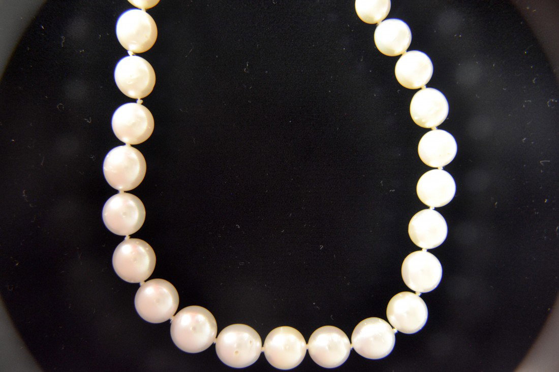 White Tahitian Pearl Necklace Appraised Value: $9,990: South Sea Tahitian Pearl Necklace with a 14k white gold clasp