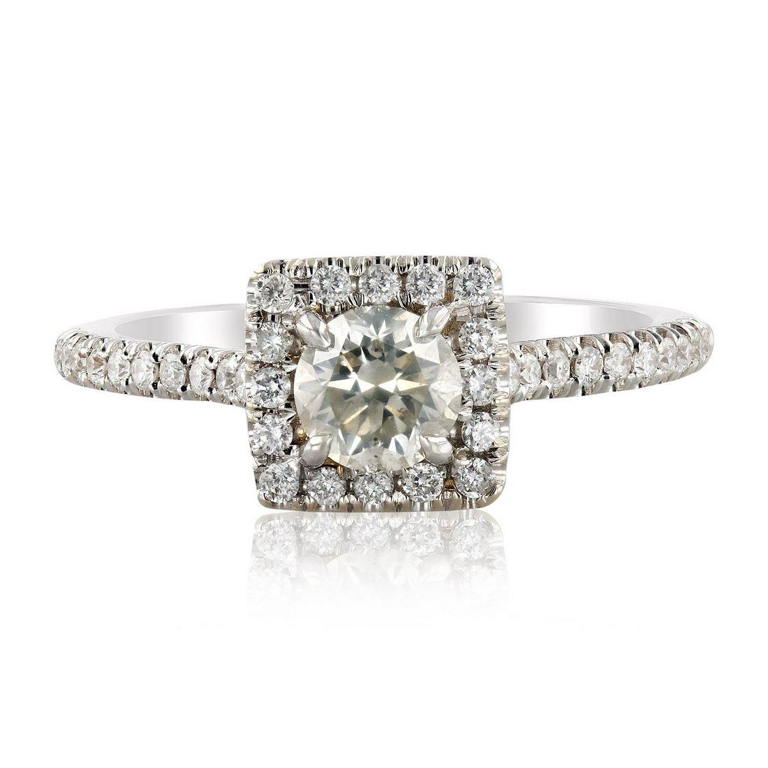 0.53ct SI3 CLARITY CENTER Diamond 18K White Gold Ring (0.84ctw Diamonds) EGL USA CERTIFIED (1 of 6)