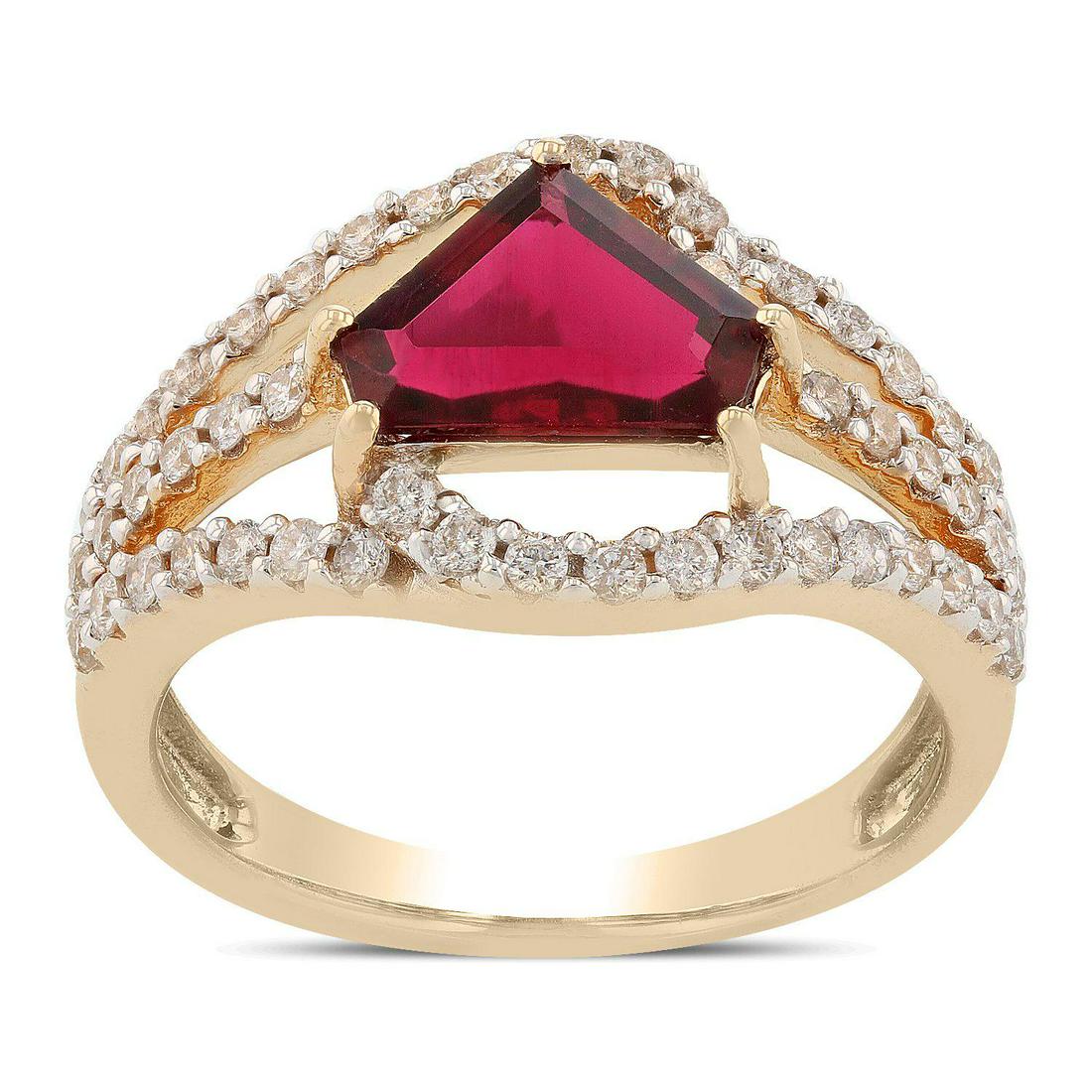 1.28ct Tourmaline and 0.56ctw Diamond 14K Yellow Gold Ring (1 of 6)