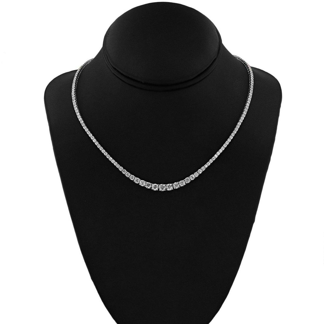 9.20ctw Diamond 18K White Gold Tennis Necklace (1 of 4)