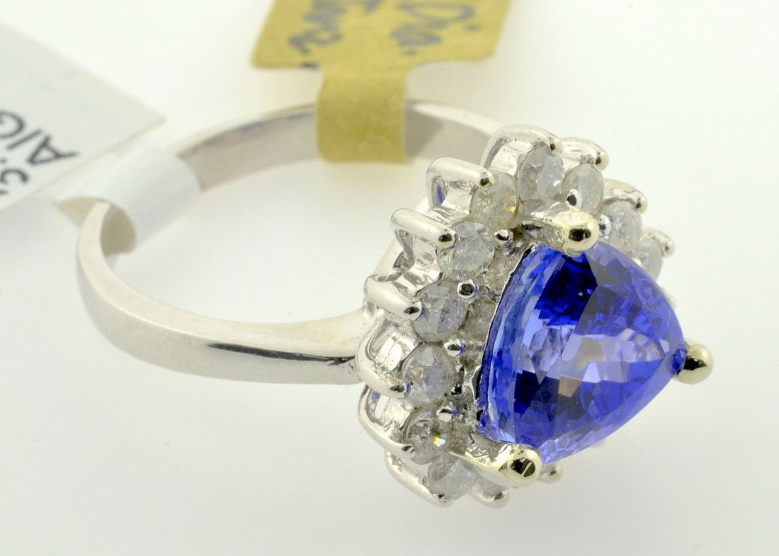 Tanzanite and Diamond Ring Appraised Value: $10,485: 14K white gold ring with 0.72 cts of diamonds and 3.02 ct tanzanite