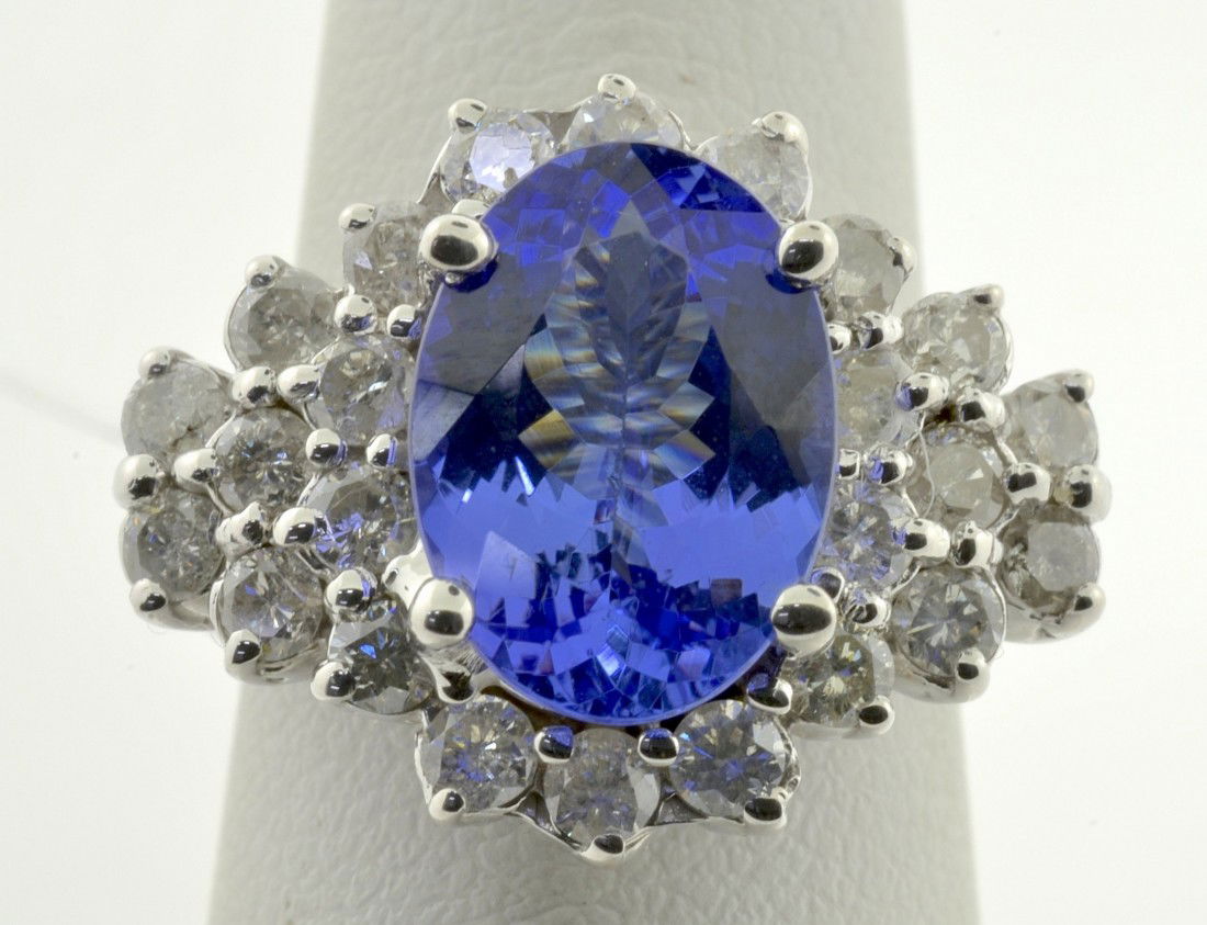 Tanzanite and Diamond Ring Appraised Value: $10,435: 14K white gold ring with 1.05 cts of diamonds and 2.82 ct tanzanite