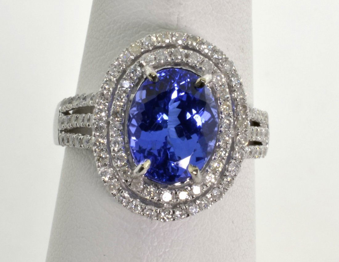 Tanzanite and Diamond Ring Appraised Value: $12,738: 14K white gold ring with 0.66 cts of diamonds and 2.92 ct tanzanite