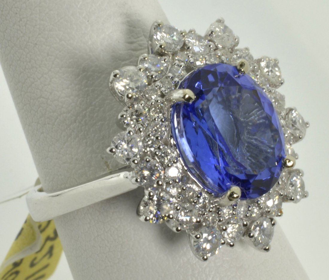 Tanzanite and Diamond Ring Appraised Value: $25,602: 14K white gold ring with 1.53 cts of diamonds and 4.93 ct tanzanite