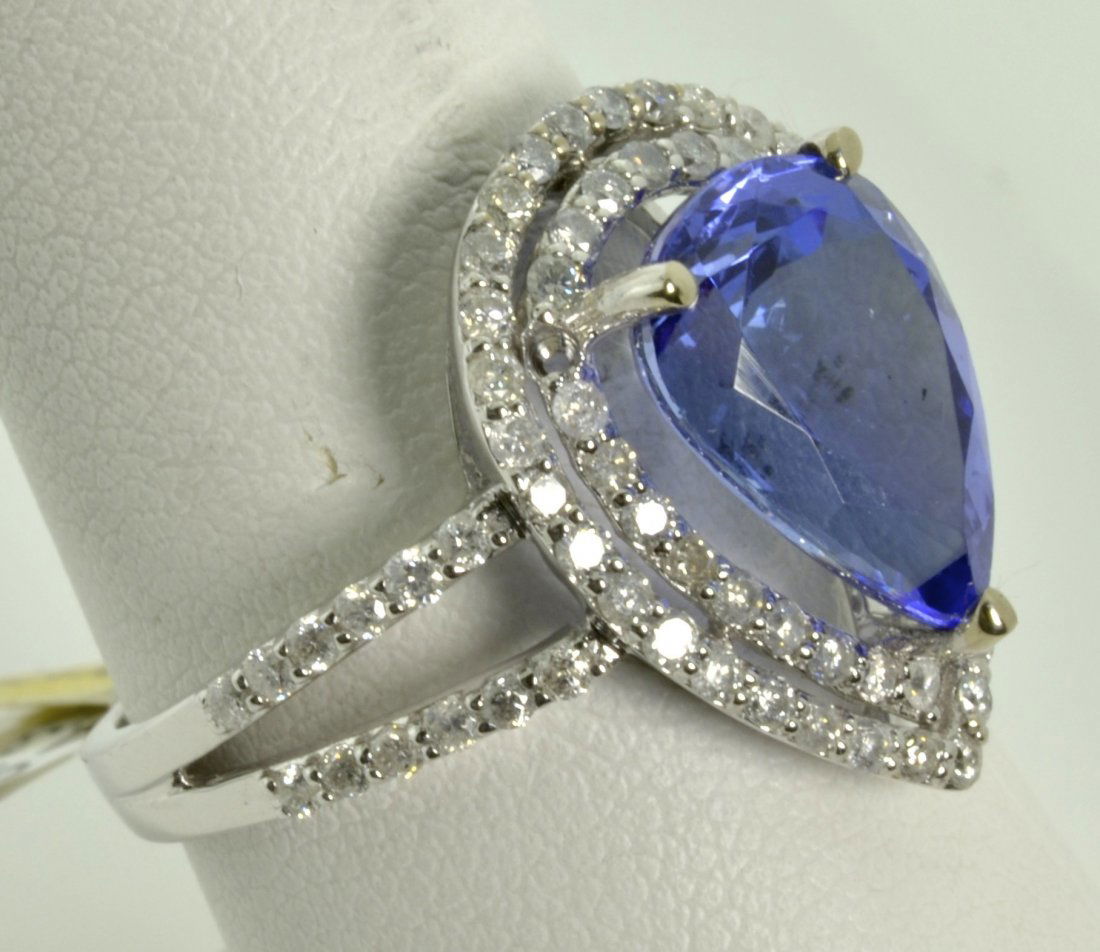 Tanzanite and Diamond Ring Appraised Value: $17,174: 14K white gold ring with 0.81 cts of diamonds and 4.30 ct tanzanite