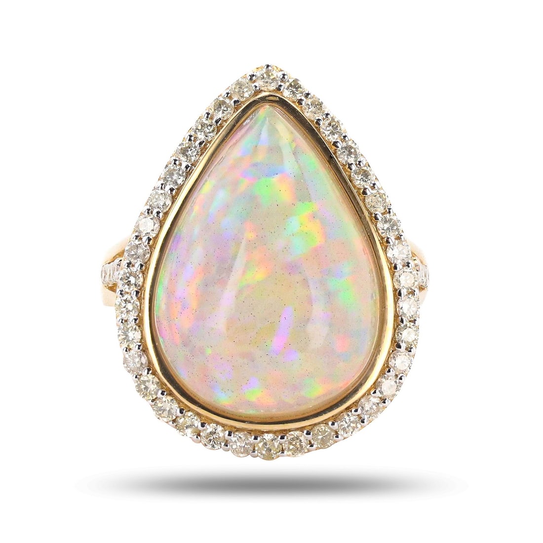10.25ct Opal and 0.66ctw Diamond 14K Yellow Gold Ring (1 of 4)