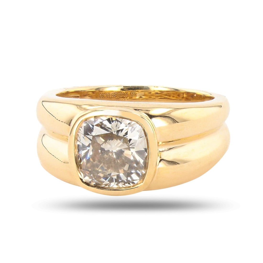 2.43ct K COLOR VS2 CLARITY Diamond 18K Yellow Gold Ring (1 of 4)