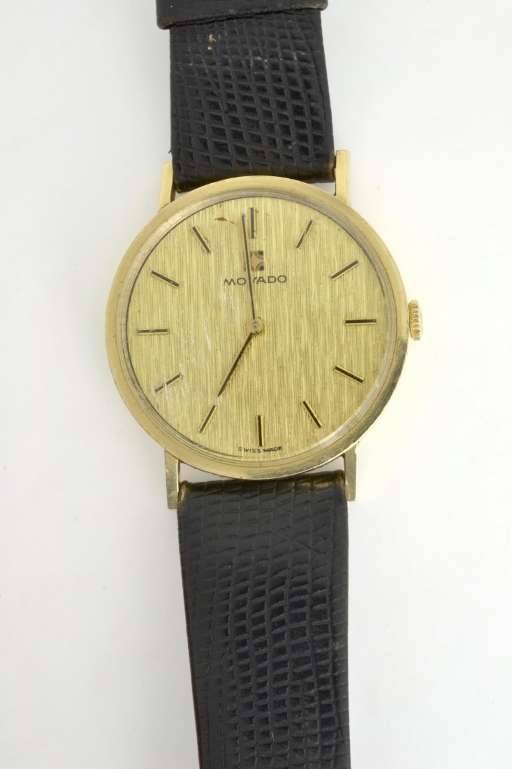 Men's 14K Movado Watch: Men's 14K Movado Watch (strap in poor condition) K17J51