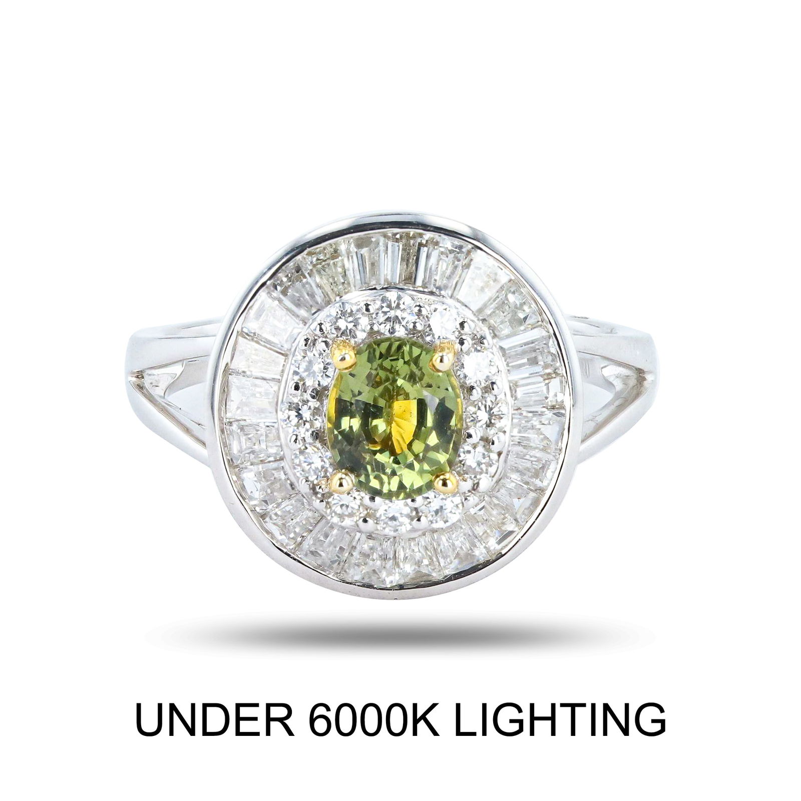 0.99ct Alexandrite and 1.22ctw Diamond 18K White and Yellow Gold Ring (GIA CERTIFIED) (1 of 5)