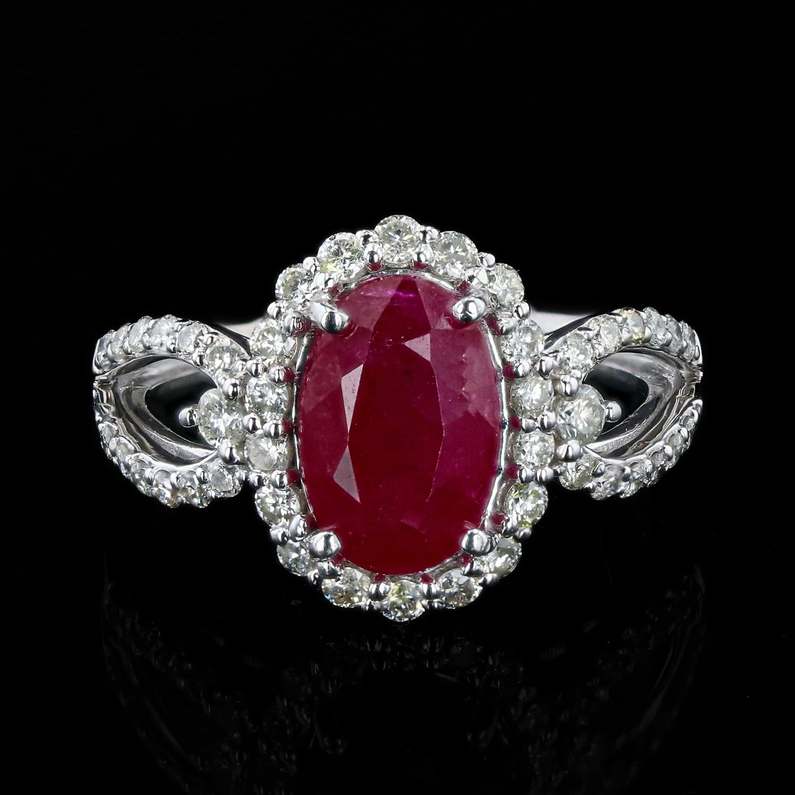 3.05ct BURMESE Ruby and 0.65ctw Diamond Platinum Ring (GIA CERTIFIED) (1 of 4)
