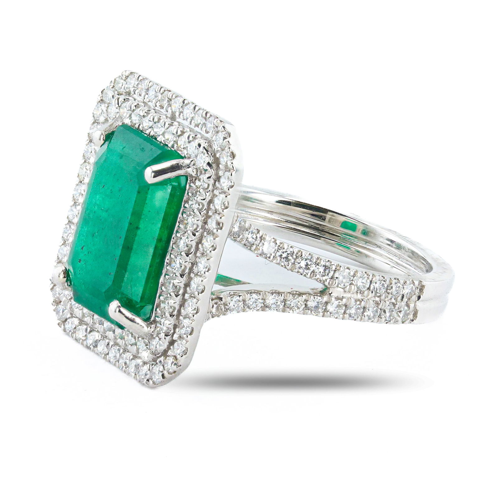 5.15ct RUSSIAN Emerald and 1.09ctw Diamond Platinum Ring (GIA CERTIFIED) (1 of 5)