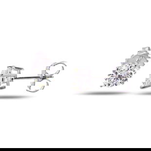 2.01ctw H to I COLOR SI1 to SI2 CLARITY Diamond 18K White Gold Stud Earrings: One polished, stamped, and tested pair of 18K white gold stud earrings with friction posts and backings. The earrings are mounted with 2 genuine round diamonds weighing approximately 2.01 carats. This