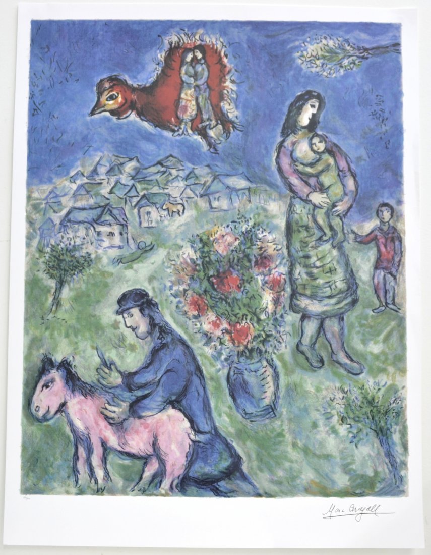 Marc Chagall's "Sur La Route Du Village" Art (LITHO)