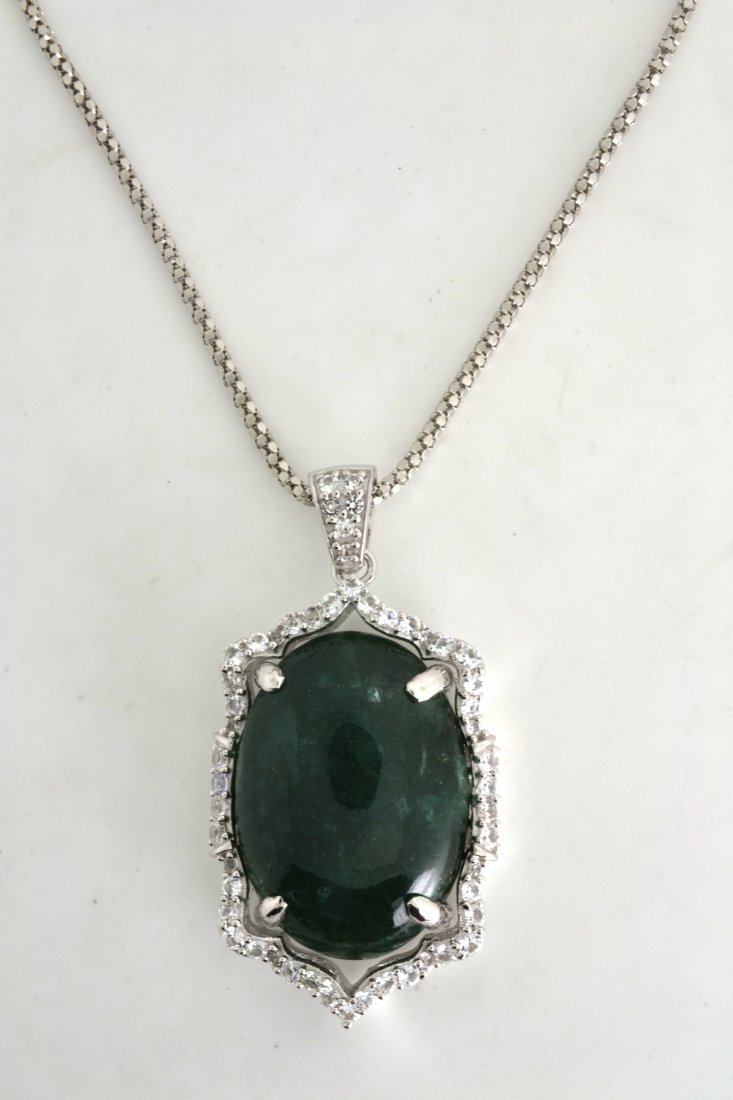 Emerald & Sapphire Necklace Appraised Value: $8,138