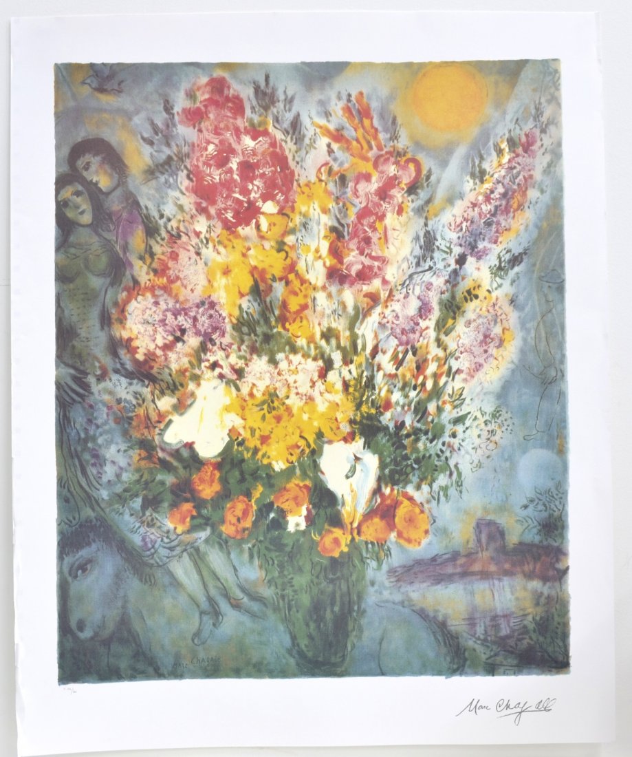 Marc Chagall's "Floral Bouquet" Art (LITHO)