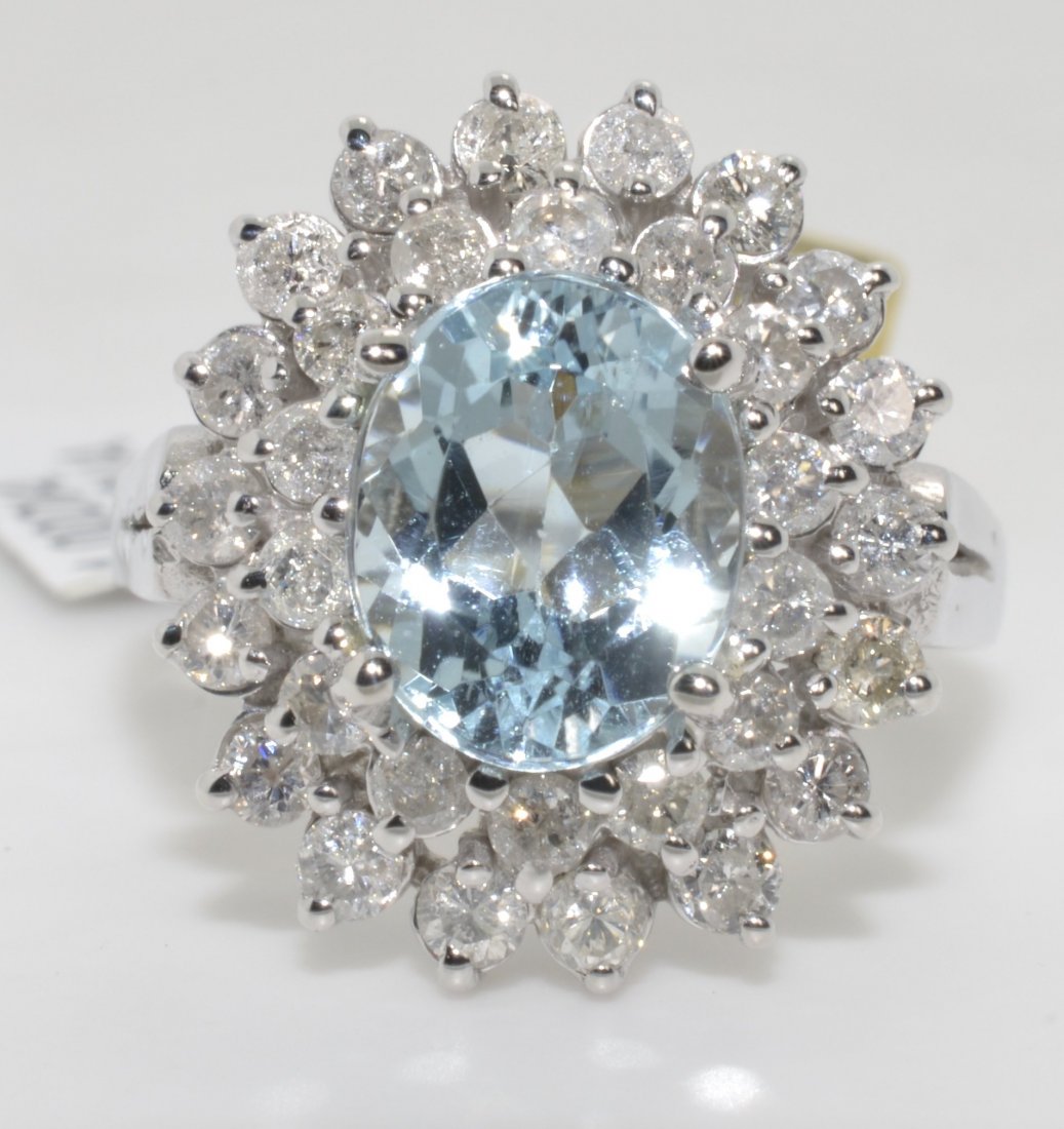 Aquamarine & Diamond Ring AV: $5,950