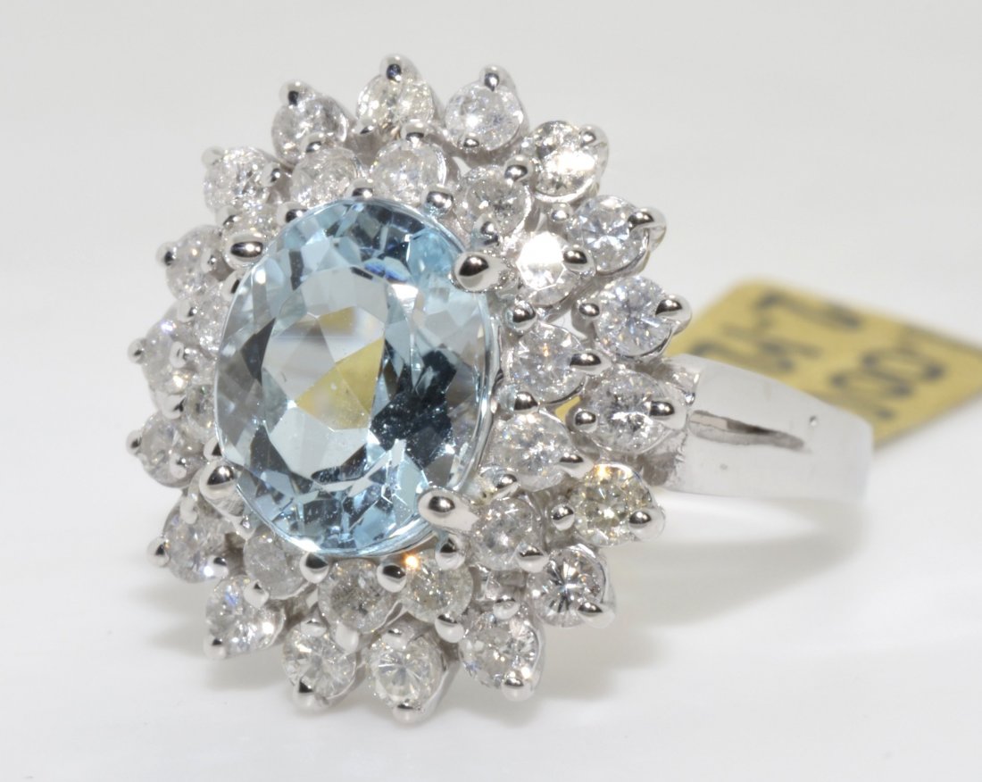 Aquamarine & Diamond Ring AV: $5,950 - 3