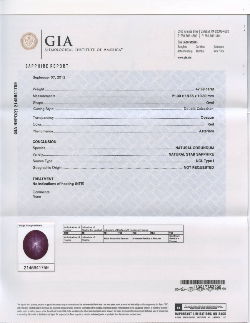 47.69 ct Natural Star Sapphire (GIA CERTIFIED) - 2