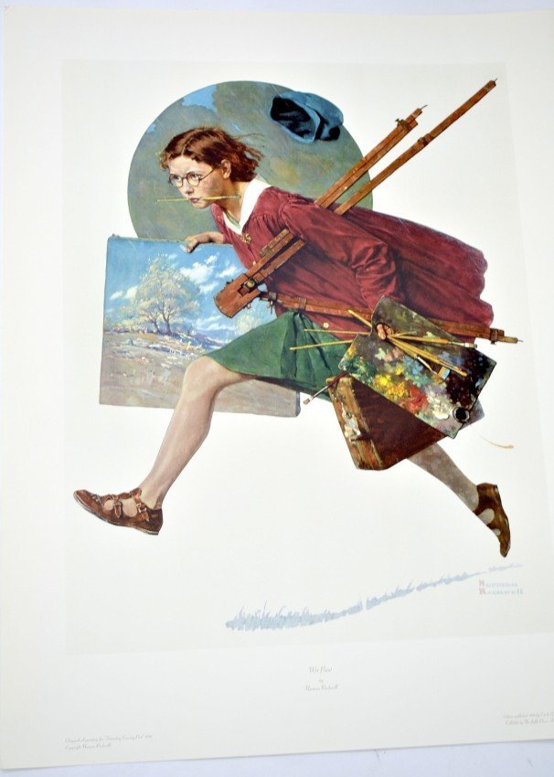 Norman Rockwell's "Wet Paint" Art (COLLOTYPE)