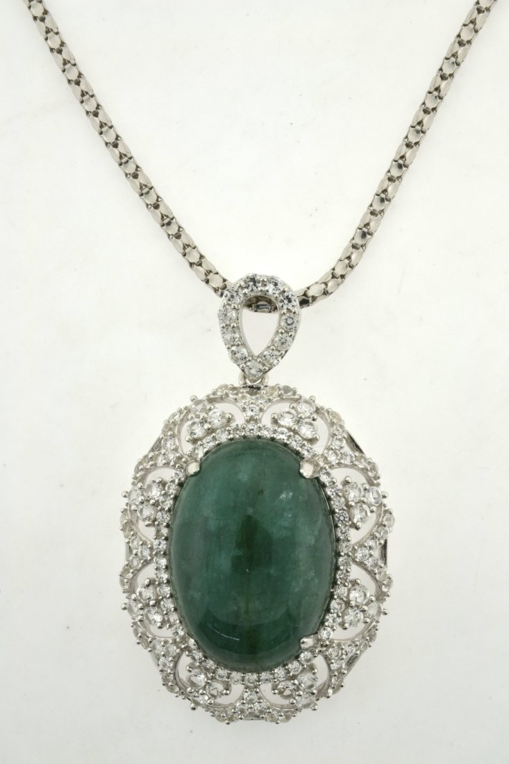 Emerald & Sapphire Necklace Appraised Value: $8,322
