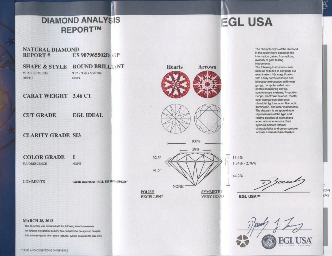 3.46 ct Diamond Loose Stone (EGL CERTIFIED) - 2
