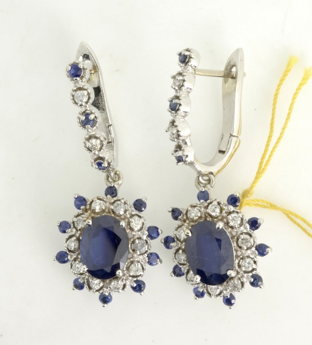 Sapphire & Diamond Earrings Appraised Value: $3,635