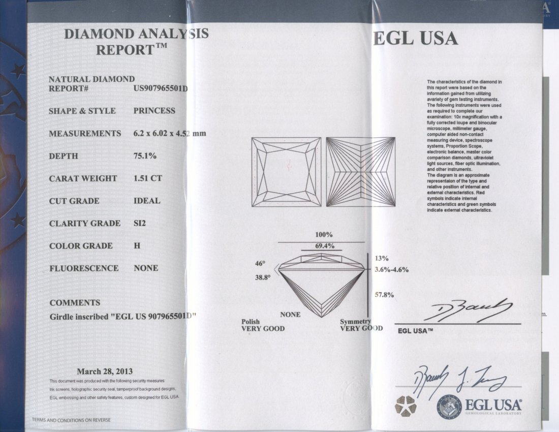 1.51 ct Diamond Loose Stone (EGL CERTIFIED) - 2