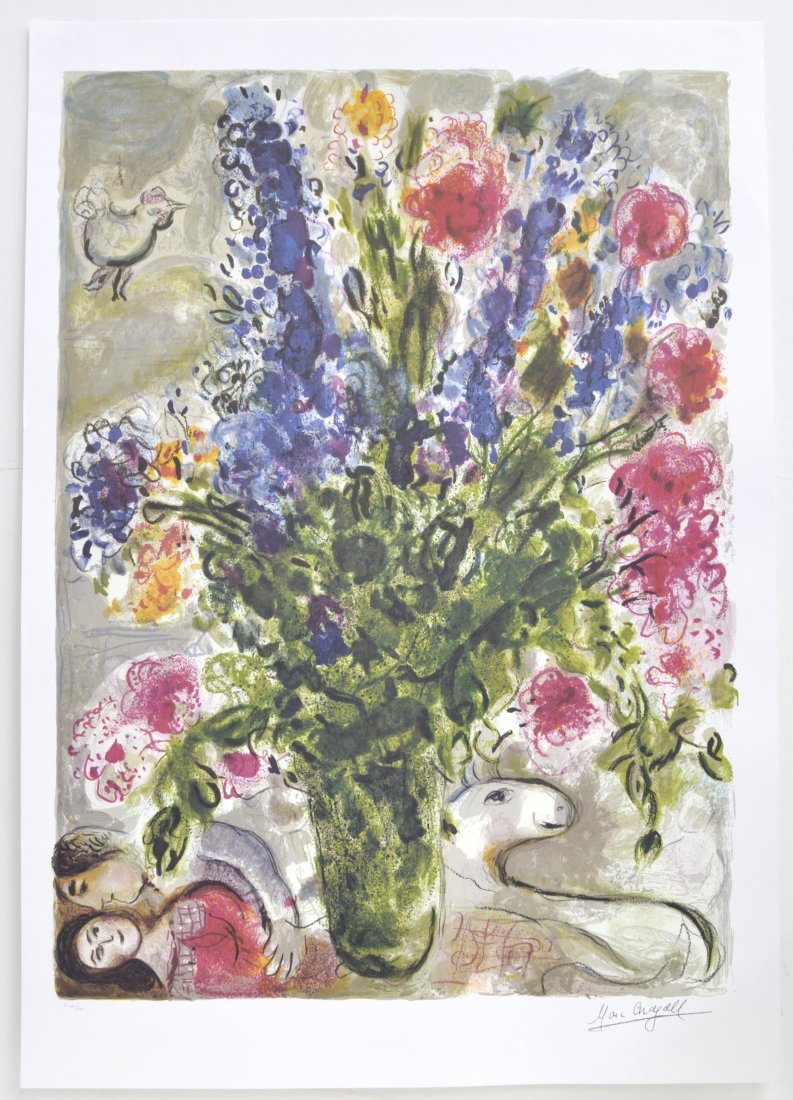 Marc Chagall's "Les Lupins Bleu" Art (LITHO)