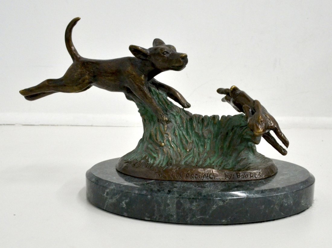 Robert Beeler "The Runaround" Bronze Sculpture: Robert Beeler "The Runaround" Bronze Sculpture K3J8